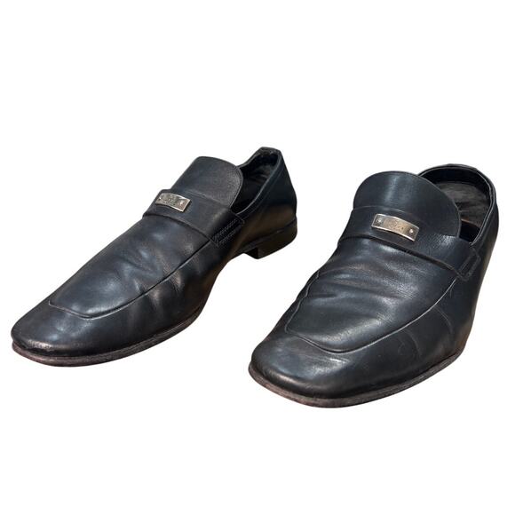 Vintage Gucci Men’s Florence Black Leather Slip On Loafers Size 8 D main image 13